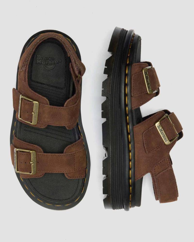 DR. MARTENS ZEBZAG NUBUCK PLATFORM SANDAL
