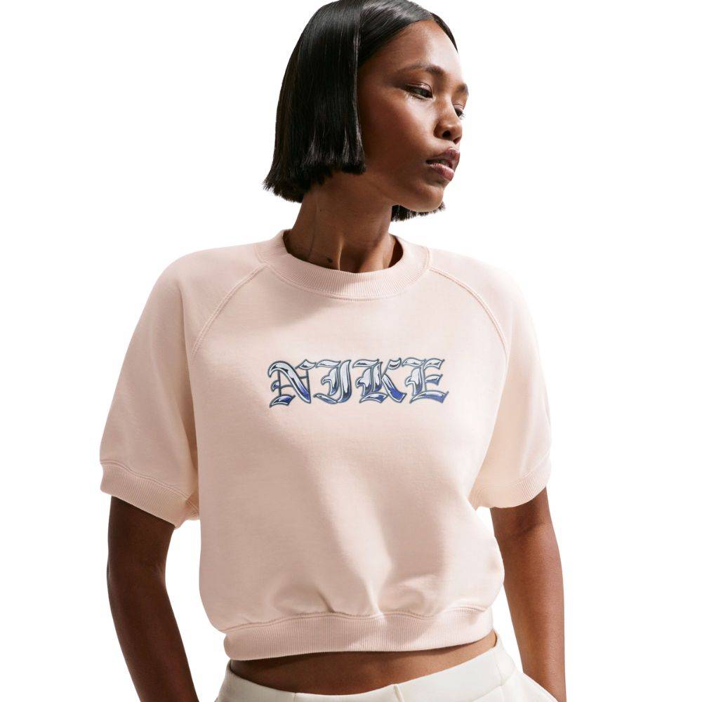 NIKE WOMENS NSW LOOSE SHORT-SLEEVE FRENCH TERRY TOP
