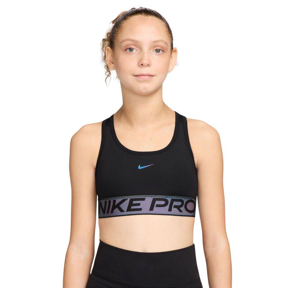 NIKE PRO GIRLS SWOOSH SPORT BRA SHINE ACCENTS