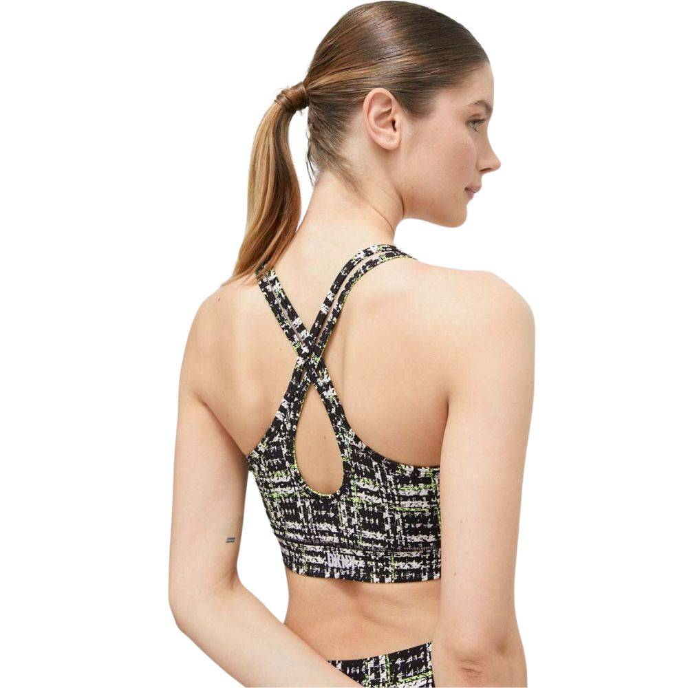 DKNY SPORT BOUCLE PLAID PRINT STRAPPY  BRA