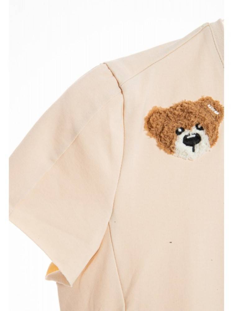 MWM TEDDY BEAR FLOCK PATCH CROPPED TANK TOP WOMEN