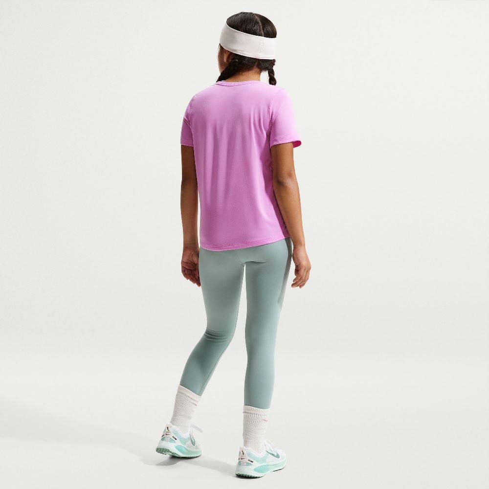 NIKE GIRLS DRI-FIT FITTED SHORT-SLEEVE TOP