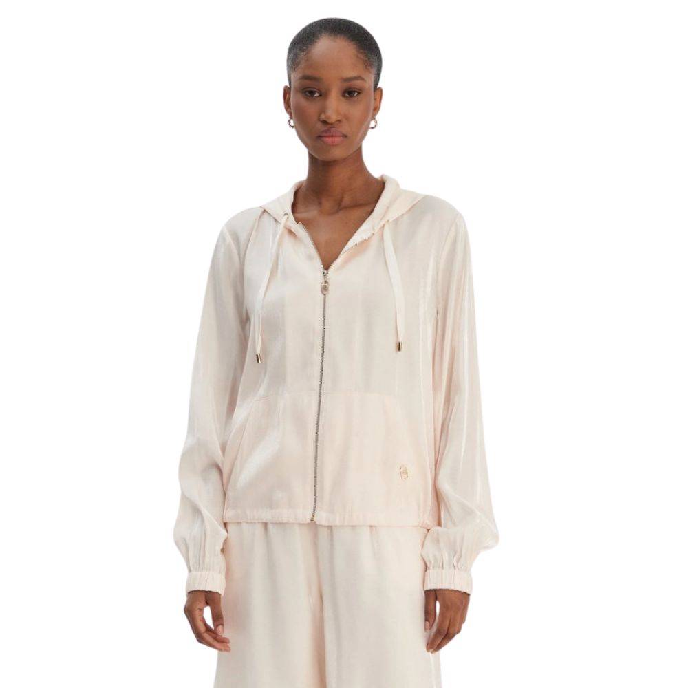 LIU JO LAMINATED HOODED JACKET