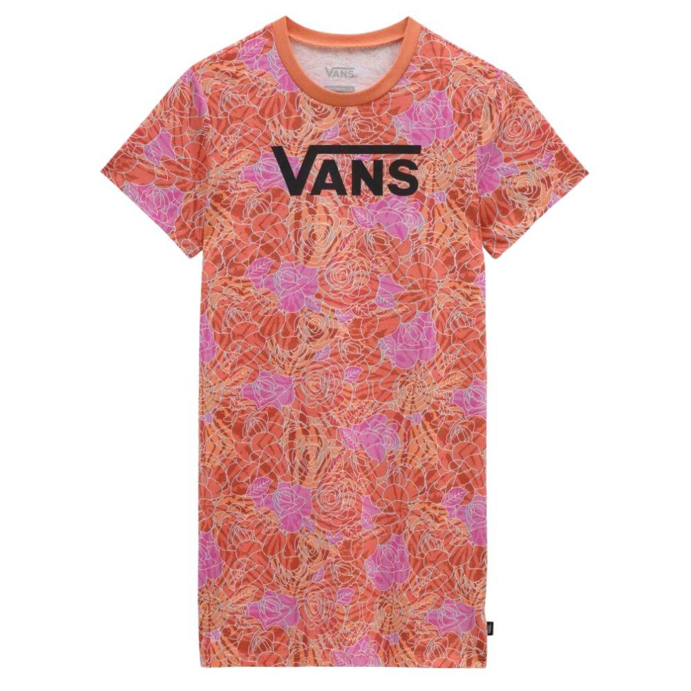 VANS GIRLS ROSE CAMO PRINT TEE DRESS