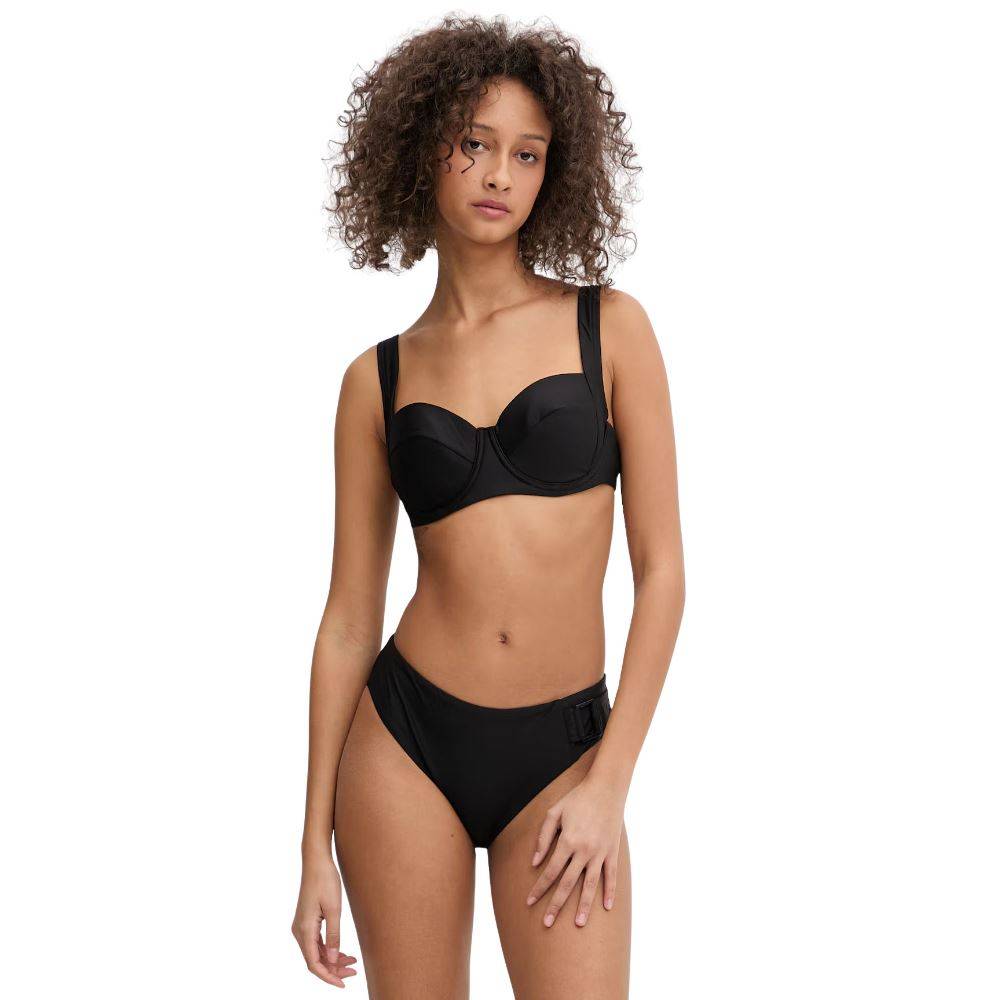 DKNY U WIRE SHIRRED BANDEAU TOP BIKINI