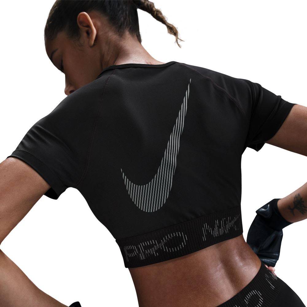 NIKE PRO DRI-FIT SHORT-SLEEVE CROPPED GRAPHIC TOP