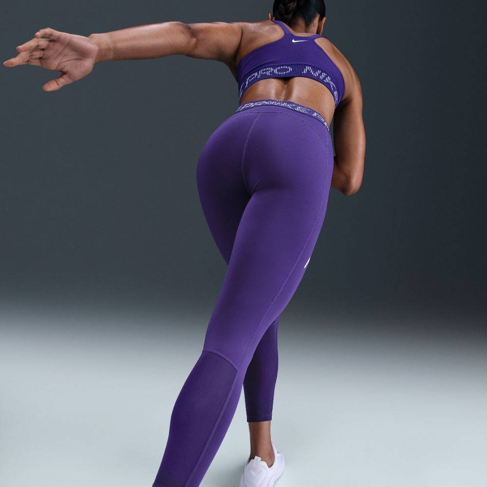 NIKE PRO MID-RISE 7/8 MESH PANEL GRAPHIC LEGGINGS