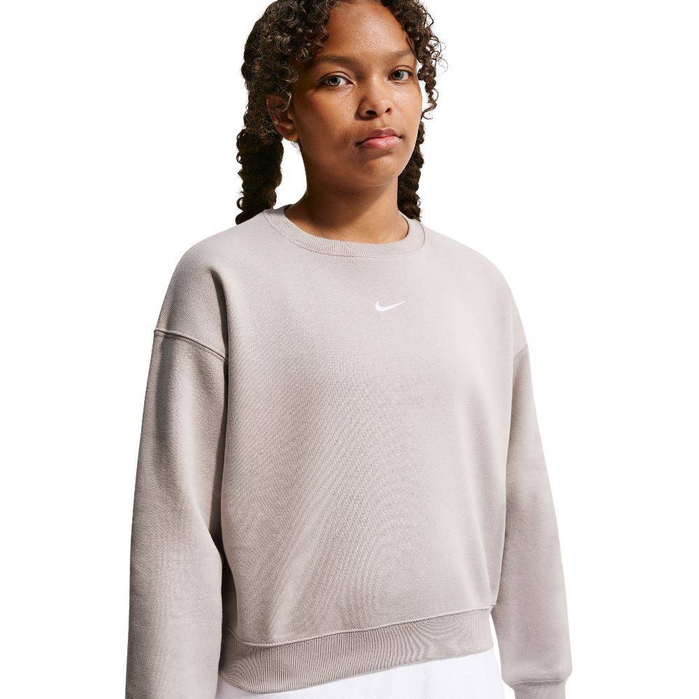 NIKE STUDIO GIRLS OVERSIZED FLEECE BOXY CREW