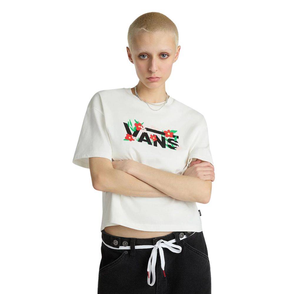 VANS FLEURS OVERSIZED CROP SS TEE