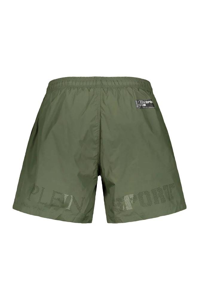 PLEIN SPORT LOGO PRINTED DRAWSTRING SWIM SHORTS
