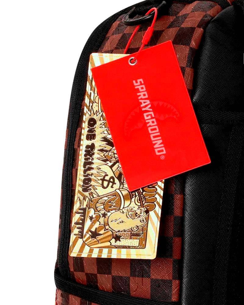 SPRAYGROUND EMBOSSED CHECK BROWN DLXSV BACKPACK