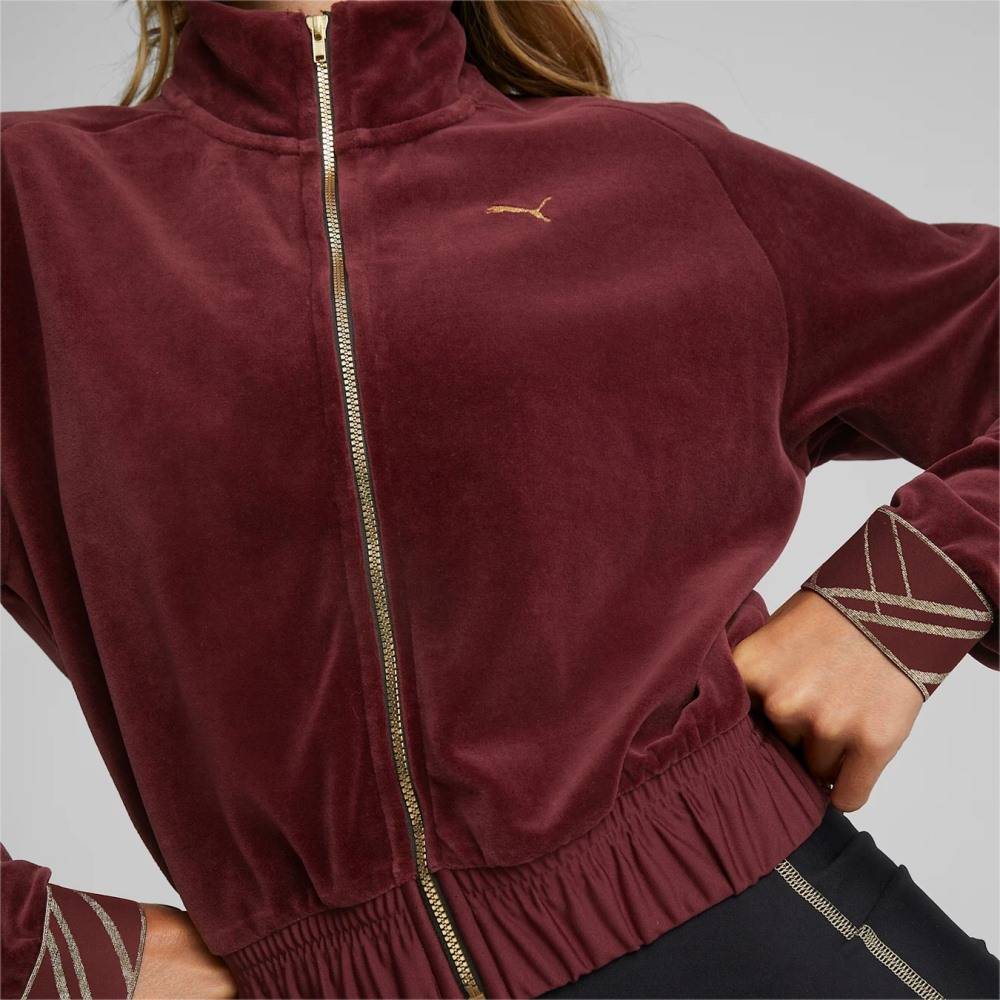 PUMA DECO GLAM VELOUR FULL-ZIP JACKET