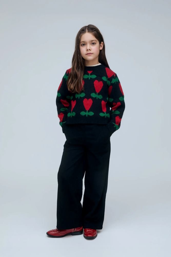COMPANIA FANTASTICA CYCLAMEN PRINT KNIT SWEATER