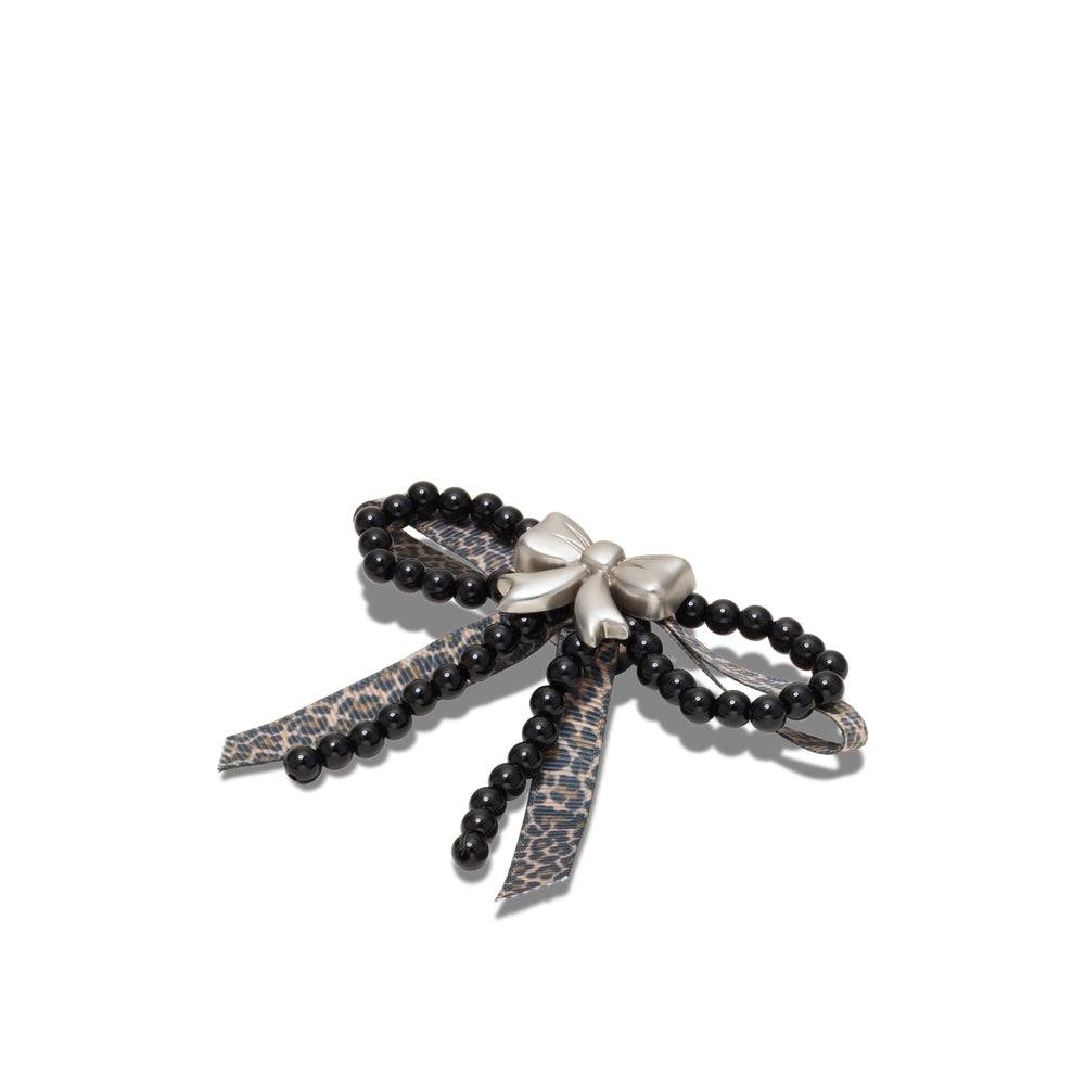 CROCS SILVER AND BLACK MIX BOW JIBBITZ™ CHARM