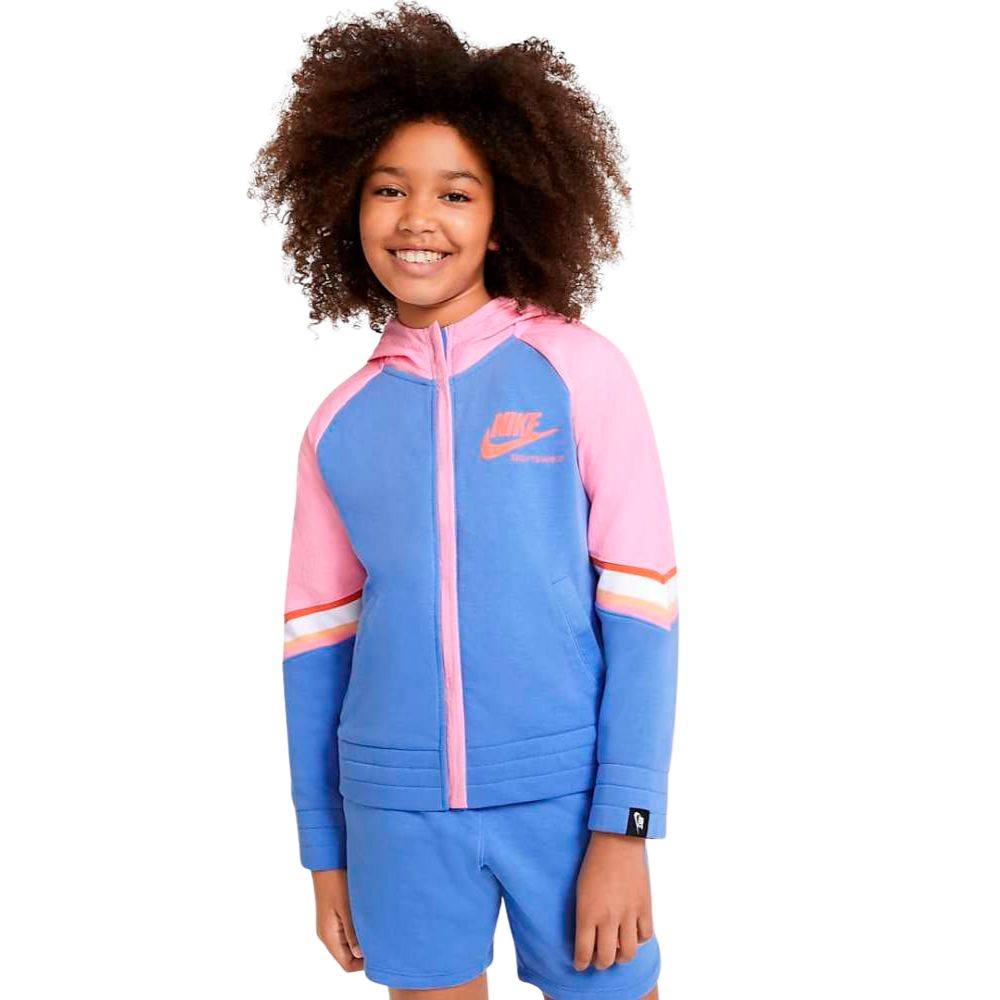 NIKE GIRLS SPORTSWEAR HERITAGE FULL-ZIP HOODIE