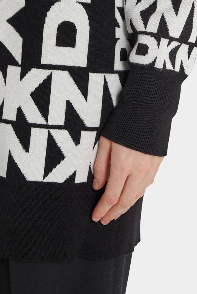 DKNY L/S OPEN FRONT EXPLODED SWEATER