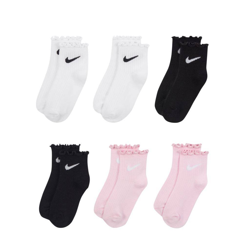 NIKE 6PK LETTUCE WELT ANKLE SOCKS