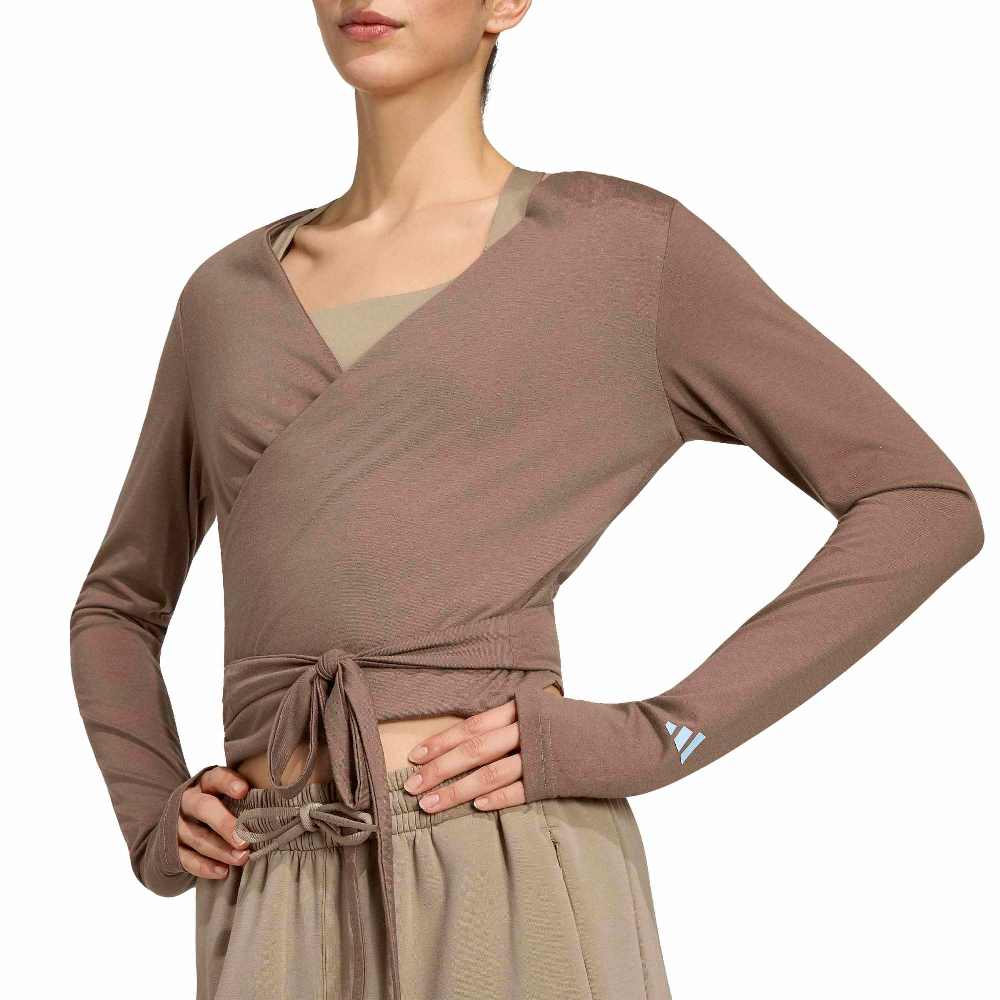 ADIDAS 3 STRIPES STUDIO SOFT BALLET WRAP TOP