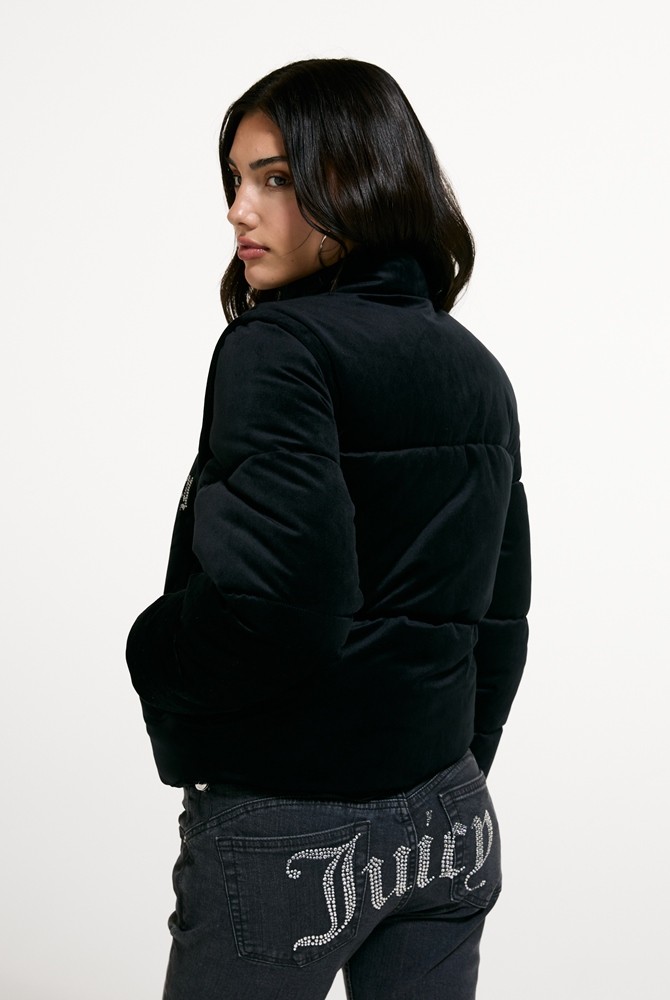 JUICY COUTURE MARGO DIAMANTE CONVERTIBLE PUFFER GILET