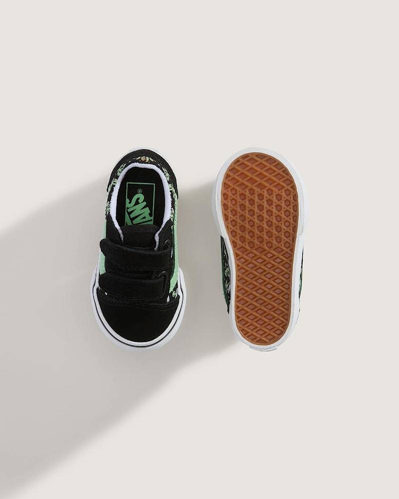 VANS TODDLER OLD SKOOL VELCRO SHOES (1-4 YEARS)
