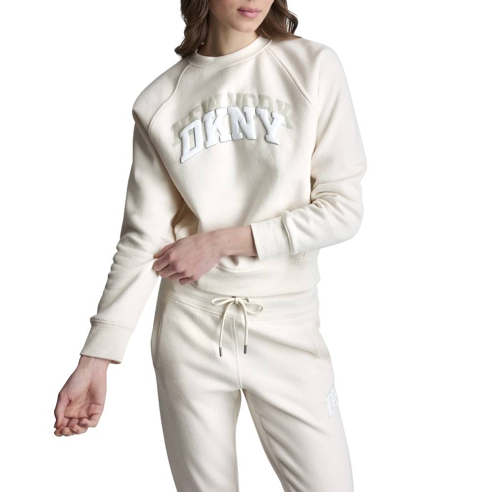 DKNY SHADOW VARSITY LOGO CREW NECK