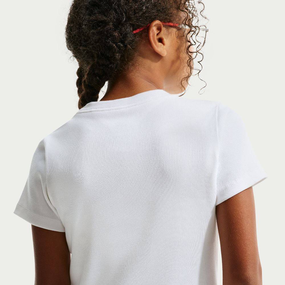 NIKE PRO GIRLS SLIM CROPPED RIBBED TEE