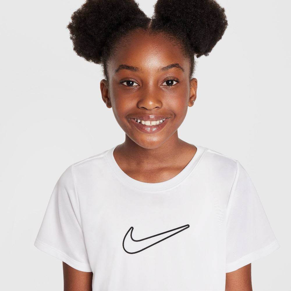 NIKE GIRLS DRI-FIT FITTED SHORT-SLEEVE TOP