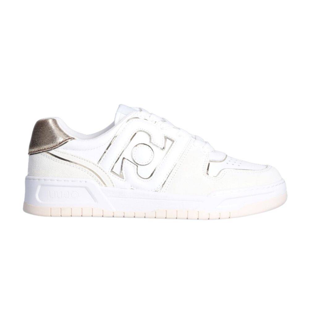 LIU JO LEATHER BASKETBALL SNEAKERS WITH MAXI LOGO