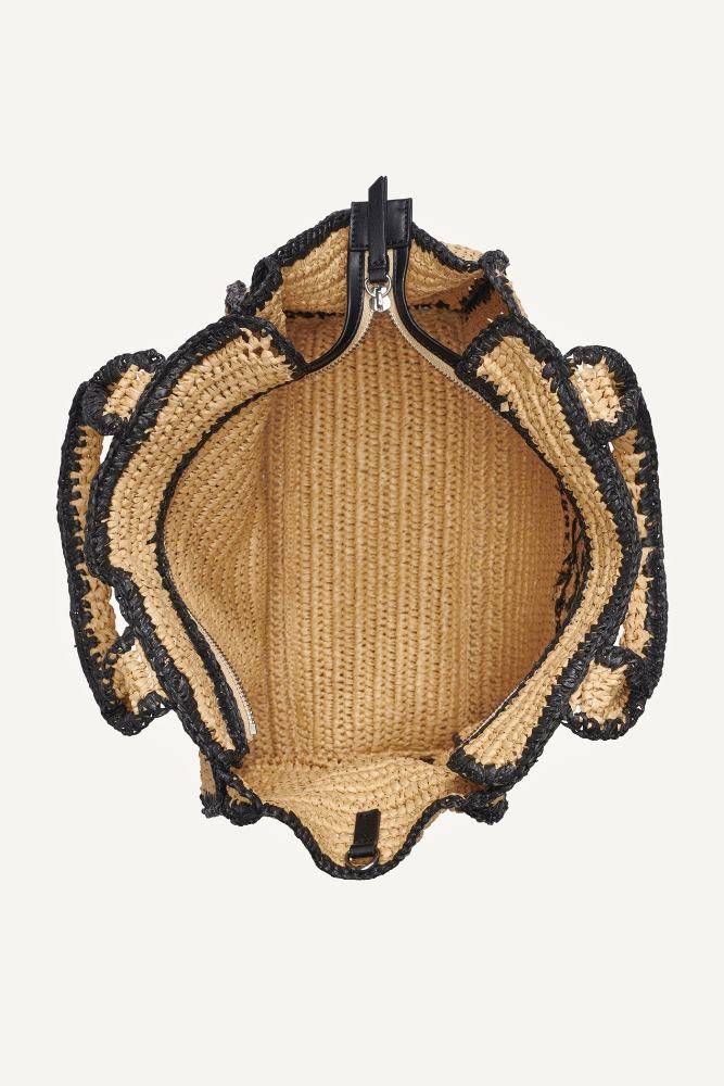 DKNY HADLEE MEDIUM RAFFIA TOTE BAG