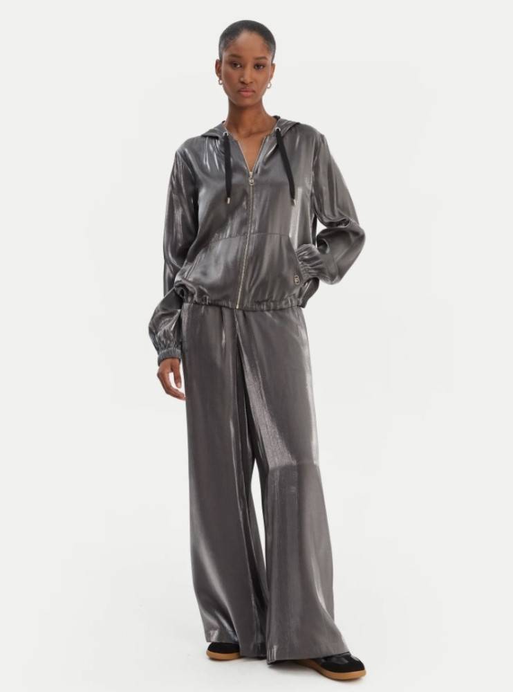 LIU JO LAMINATED FLARED TROUSERS