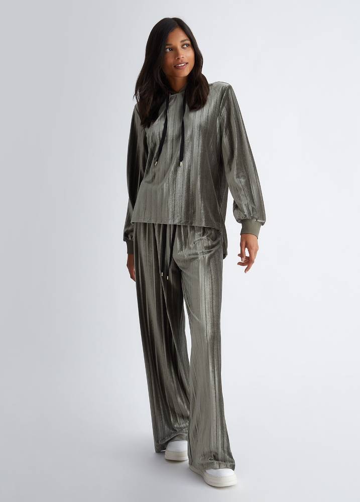 LIU JO CHENILLE PLEATED SWEATSHIRT