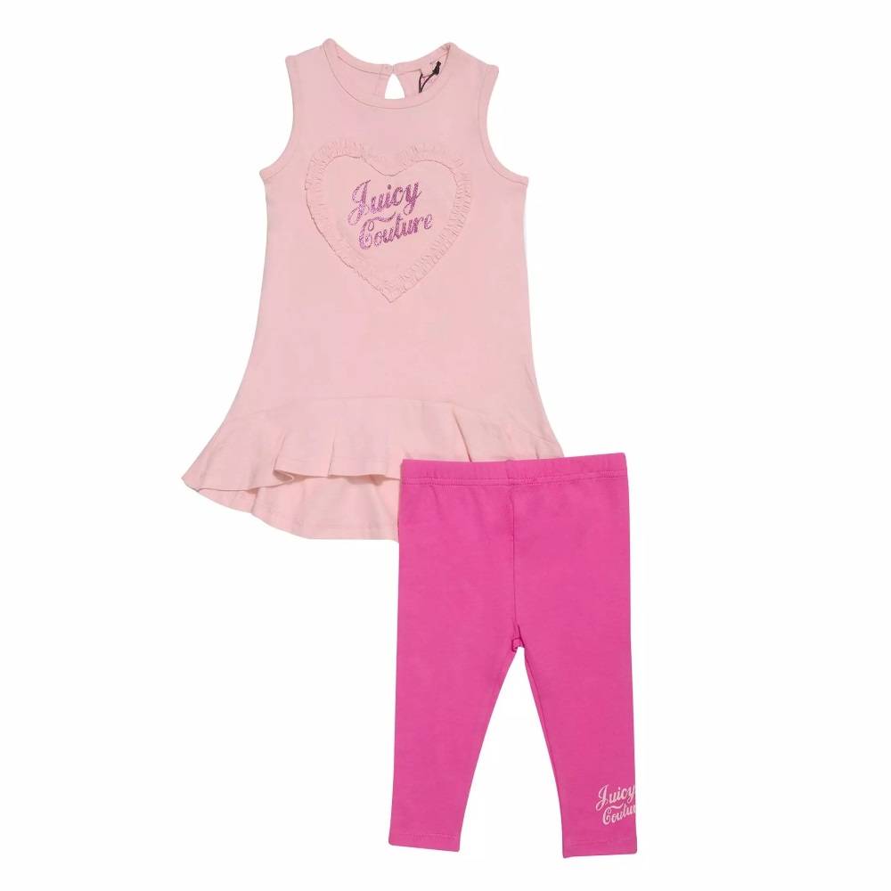 JUICY HEART FRILL DRESS & LEGGING SET