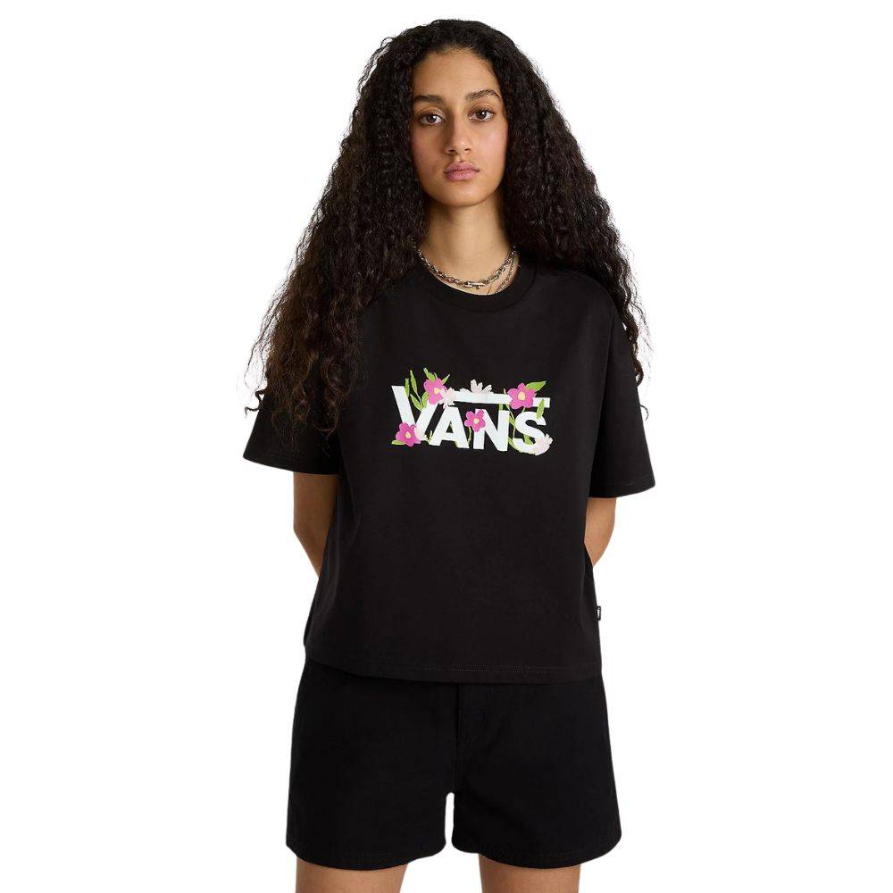 VANS FLEURS OVERSIZED CROP SS TEE