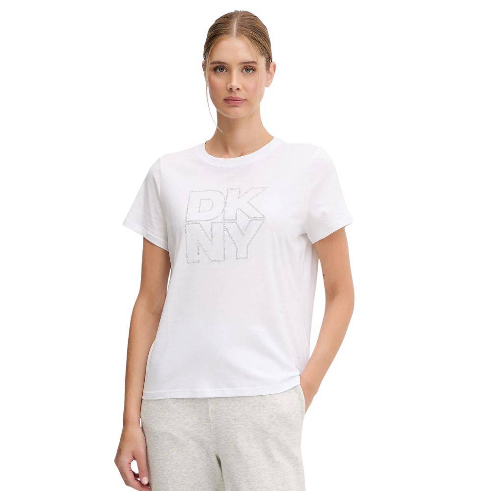 DKNY DIAMANTE LOGO SHORT SLEEVE TEE