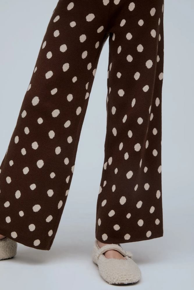COMPANIA FANTASTICA CATAHOULA POLKA DOT KNIT TROUSERS