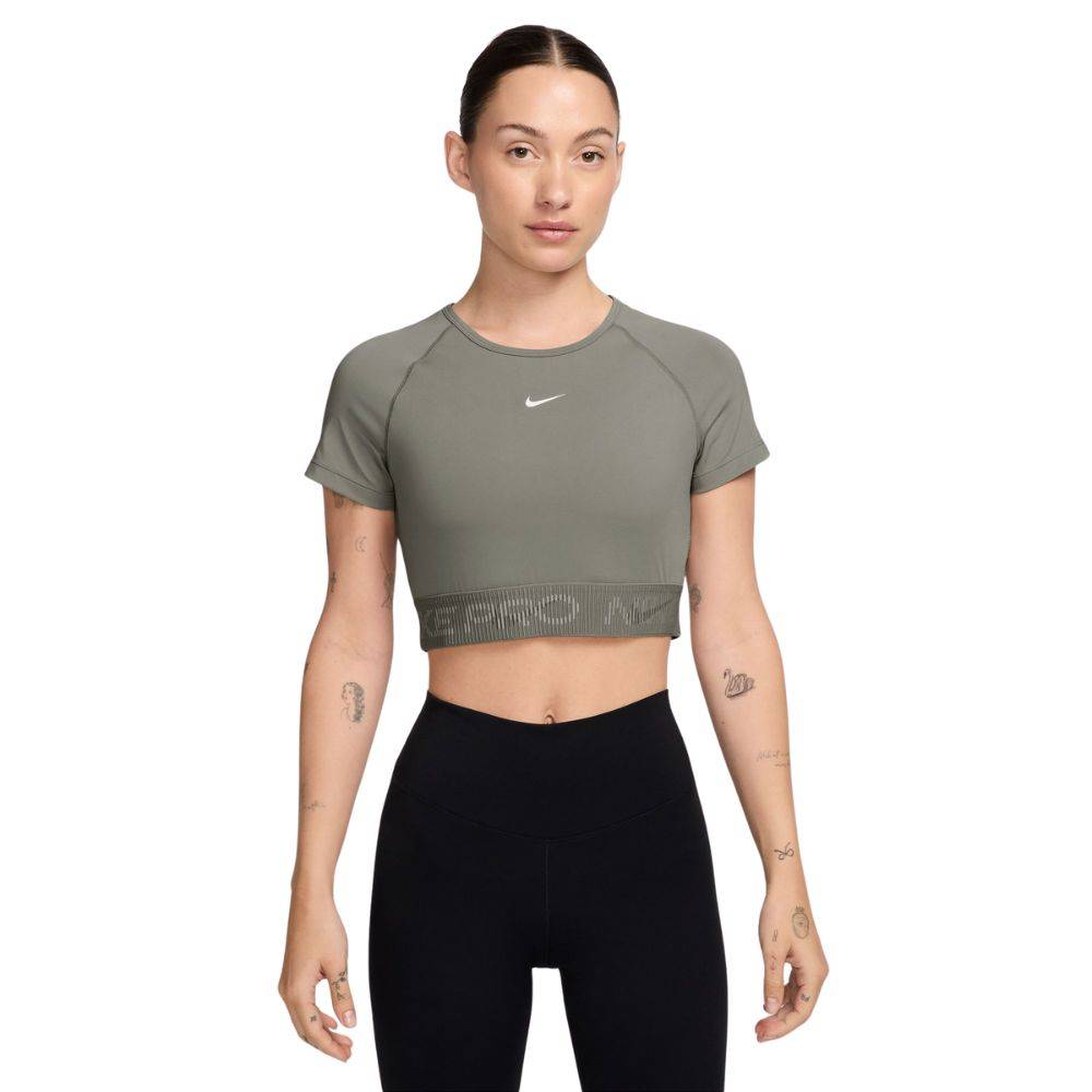 NIKE PRO DRI-FIT SHORT-SLEEVE CROPPED GRAPHIC TOP