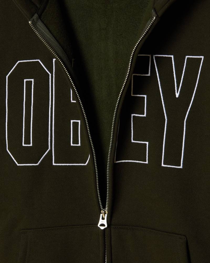 OBEY GORDON EXTRA HEAVY ZIP HOOD FLEECE