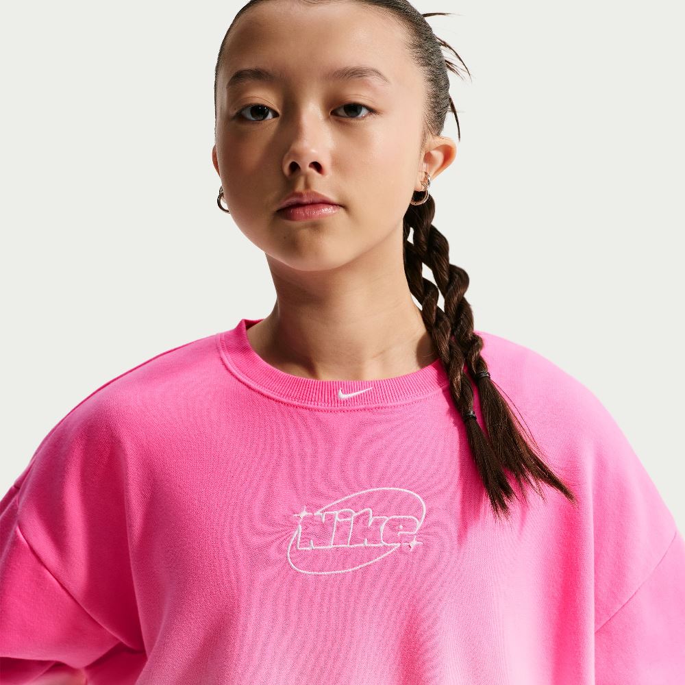 NIKE STUDIO GIRLS LIGHT WEIGHT LOOSE GFX CREW