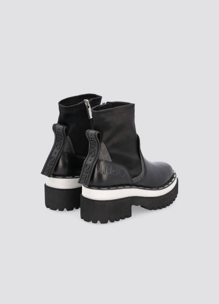 LIU JO PURPLE 05 ANKLE BOOTS WITH TRACK SOLE
