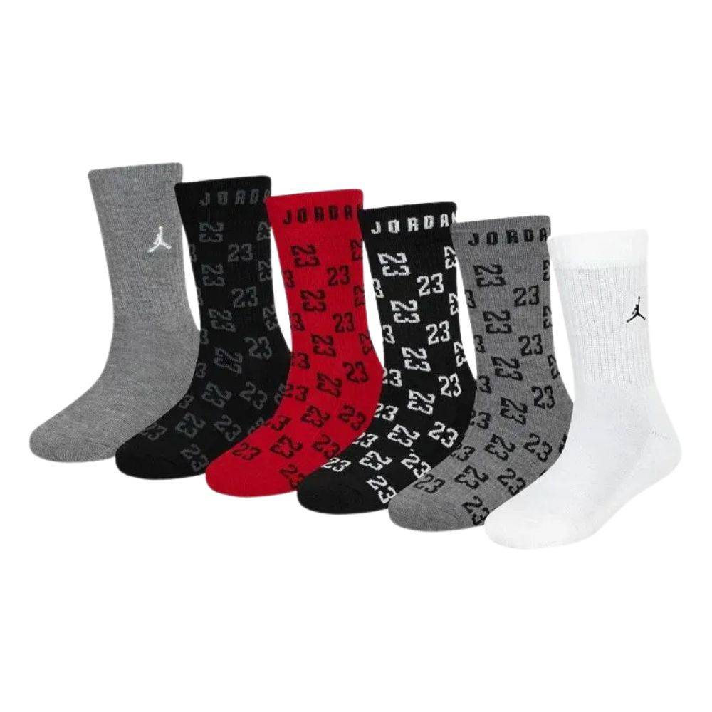 NIKE JORDAN MONOGRAM ESSENTIAL 6PK CREW SOCKS