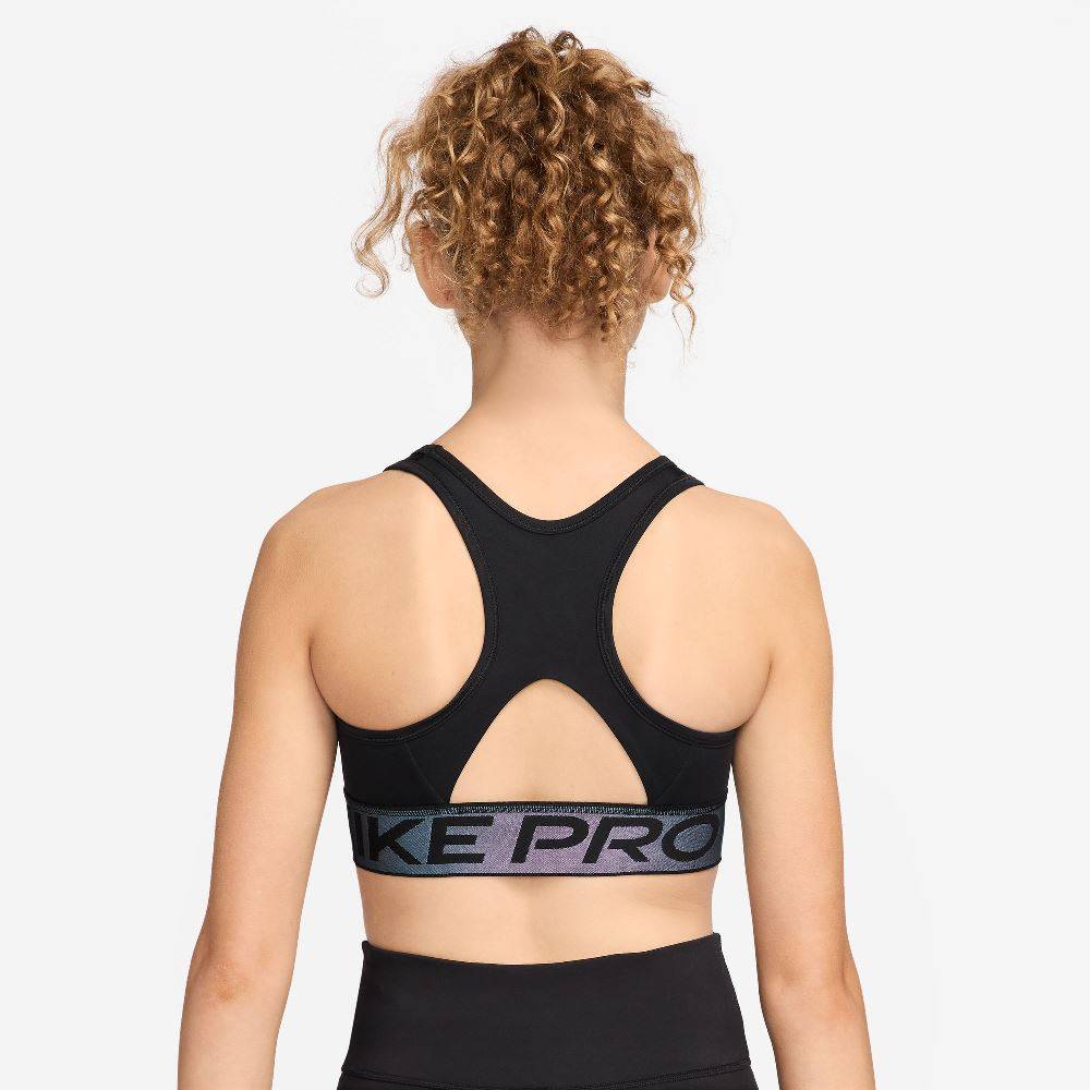 NIKE PRO GIRLS SWOOSH SPORT BRA SHINE ACCENTS