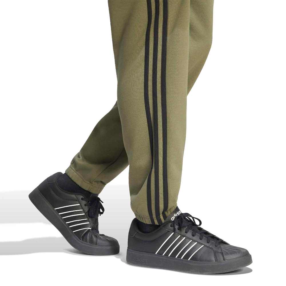 ADIDAS M ESSENTIALS 3-STRIPES FLEECE TAPERED CUFFED PANTS