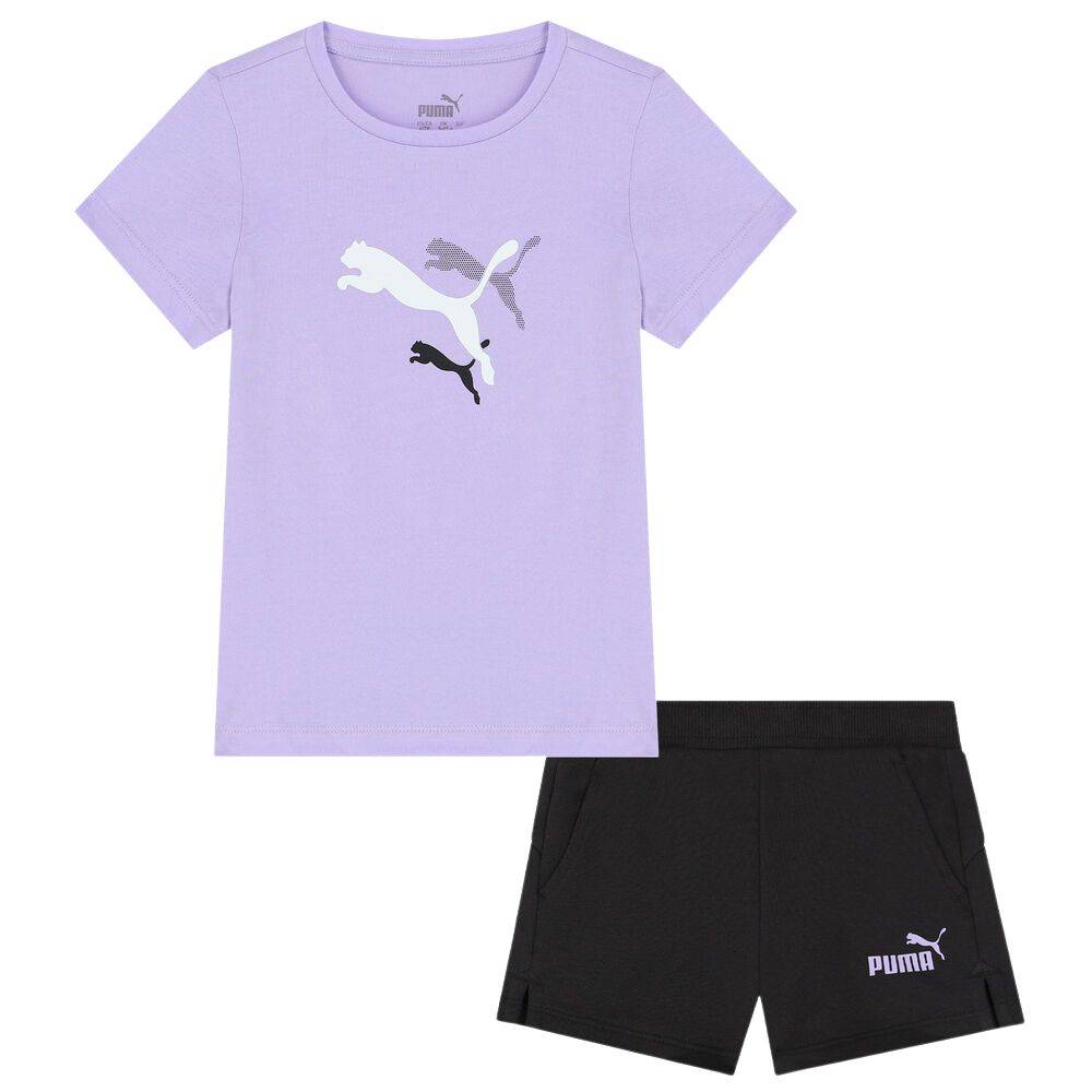PUMA GRAPHIC TEE & SHORTS GIRLS SET