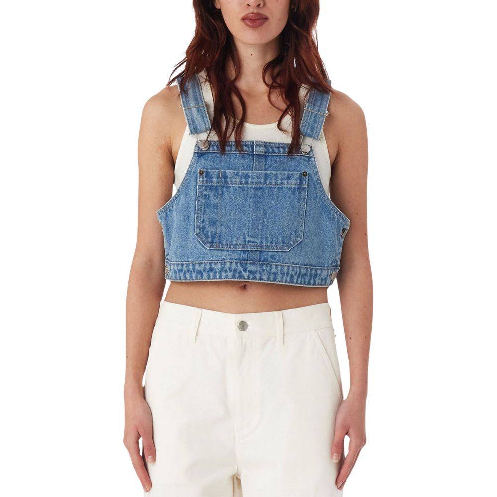OBEY CROPPED OVERALL DENIM TOP