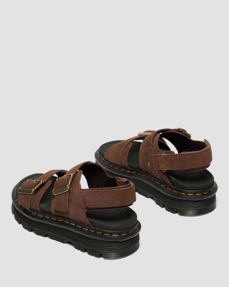 DR. MARTENS ZEBZAG NUBUCK PLATFORM SANDAL