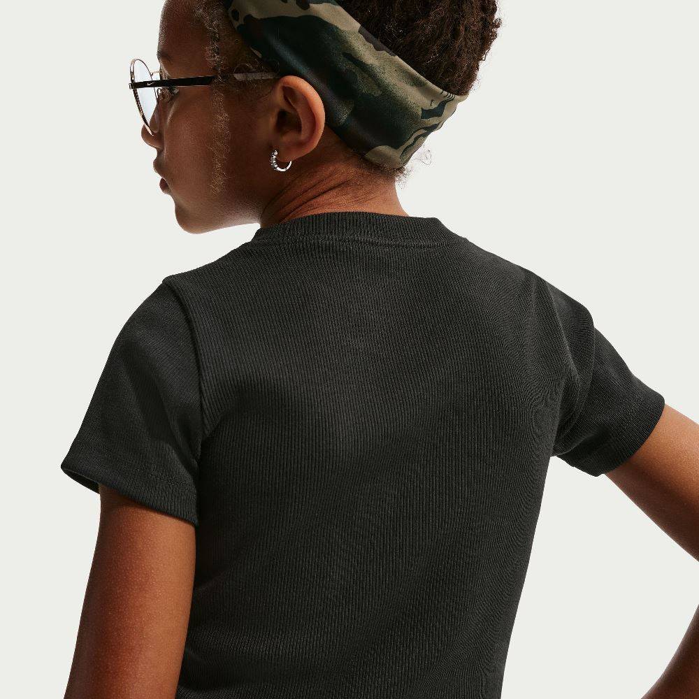 NIKE PRO GIRLS SLIM CROPPED RIBBED TEE
