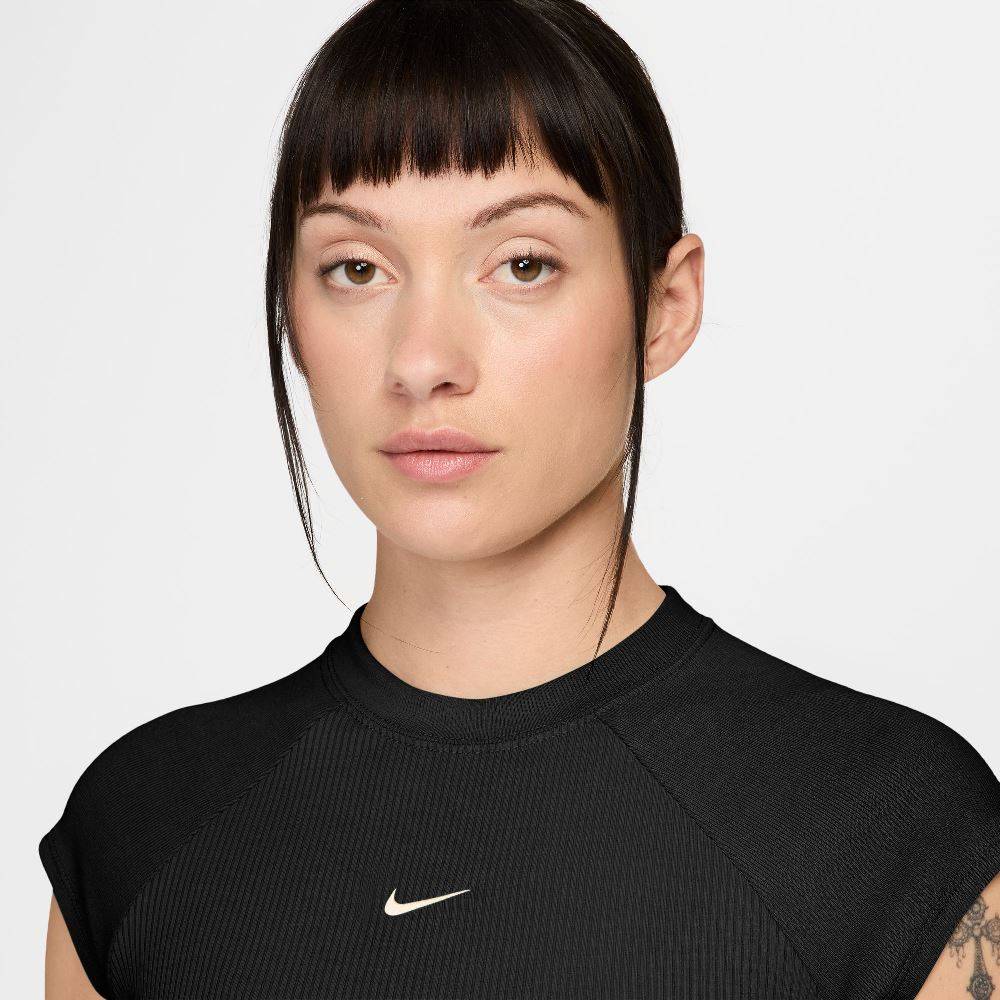 NIKE WOMENS CHILL KNIT SS RIBBED TOP