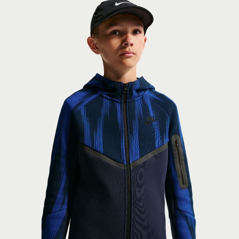 NIKE NSW KIDS TECH FLEECE AOP FZ HOODIE