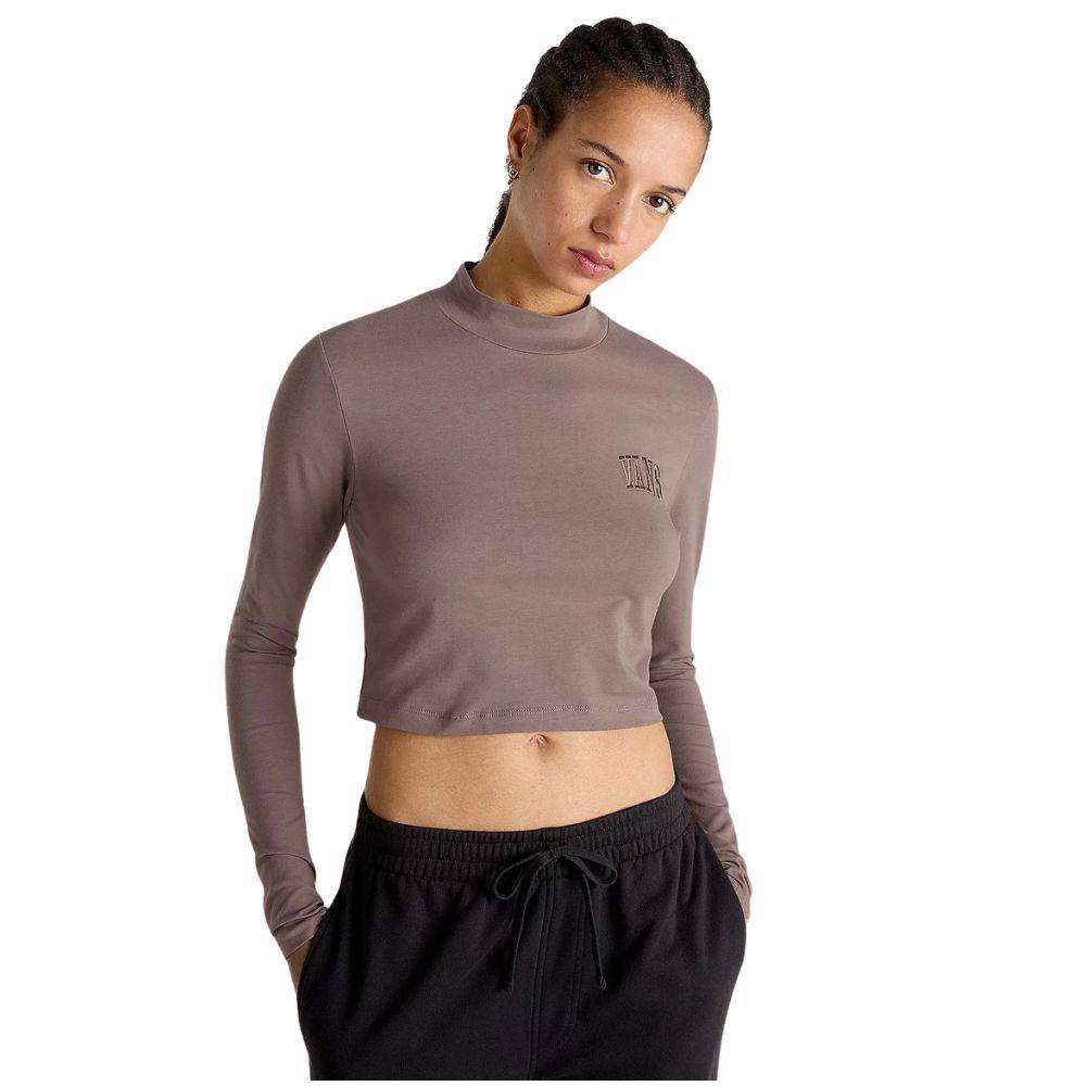 VANS WOMENS MINI MOCK NECK LONG SLEEVE TOP