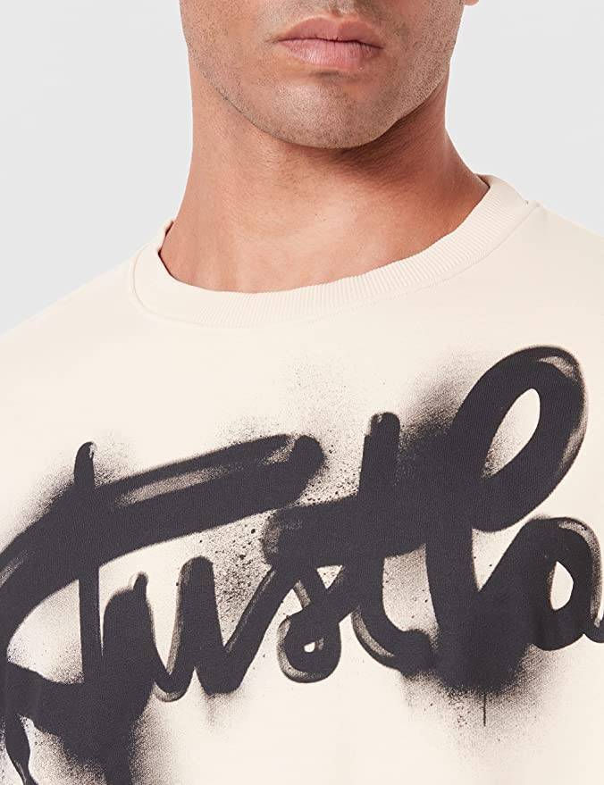 JUST CAVALLI LOGO PRINT CREW SWEATSHIRT